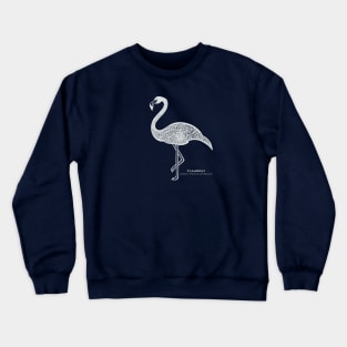 Flamingo with Common and Latin Names - line art bird design Crewneck Sweatshirt